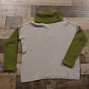 Woolovers roll neck long sleeve sweater women's small green gray‎